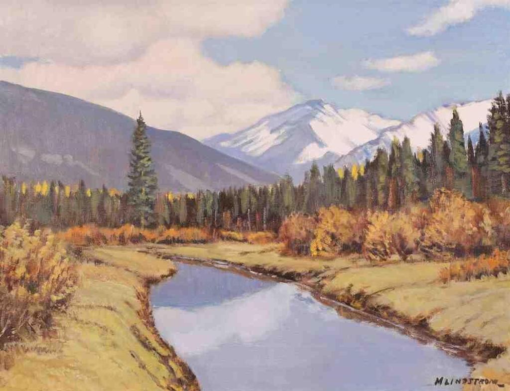 Matt Lindstrom (1890-1975) - Mountain And River Landscape, Autumn