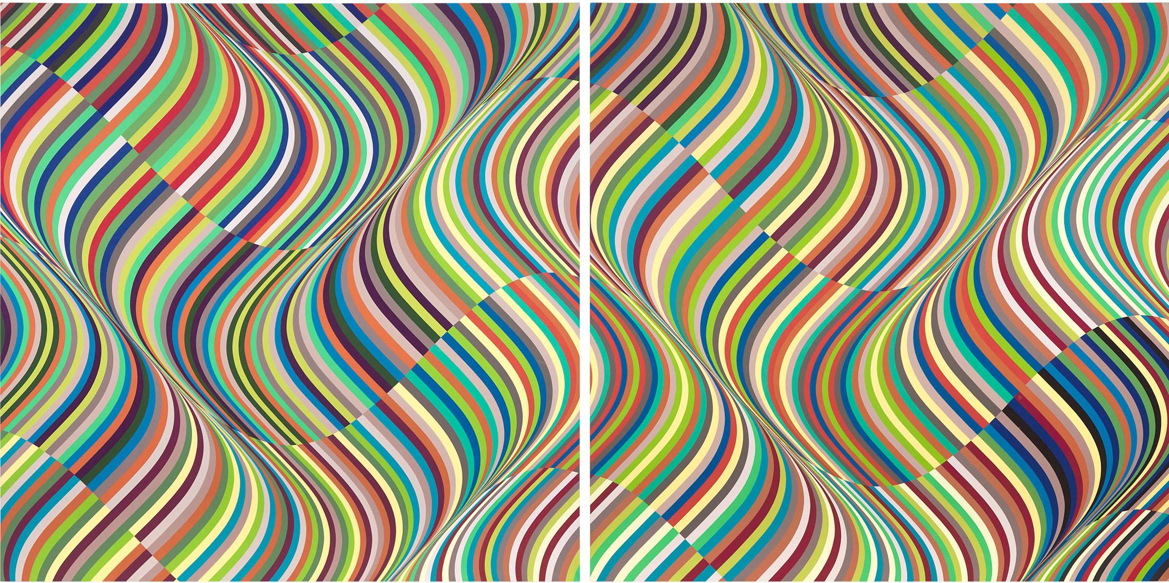 Angela Leach (1966) - AR WAVE LARGE #9, #10, 2005 (DIPTYCH)