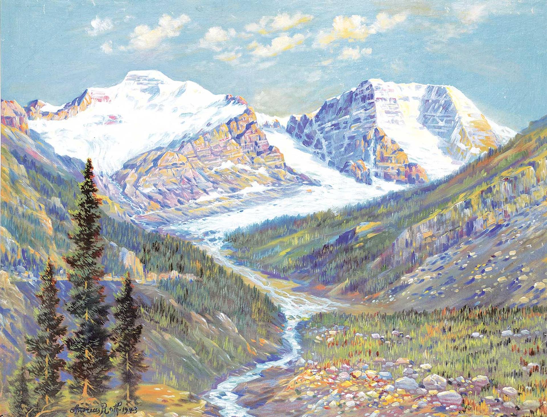 Andreas Roth (1872-1949) - Athabasca Mountain Glacier