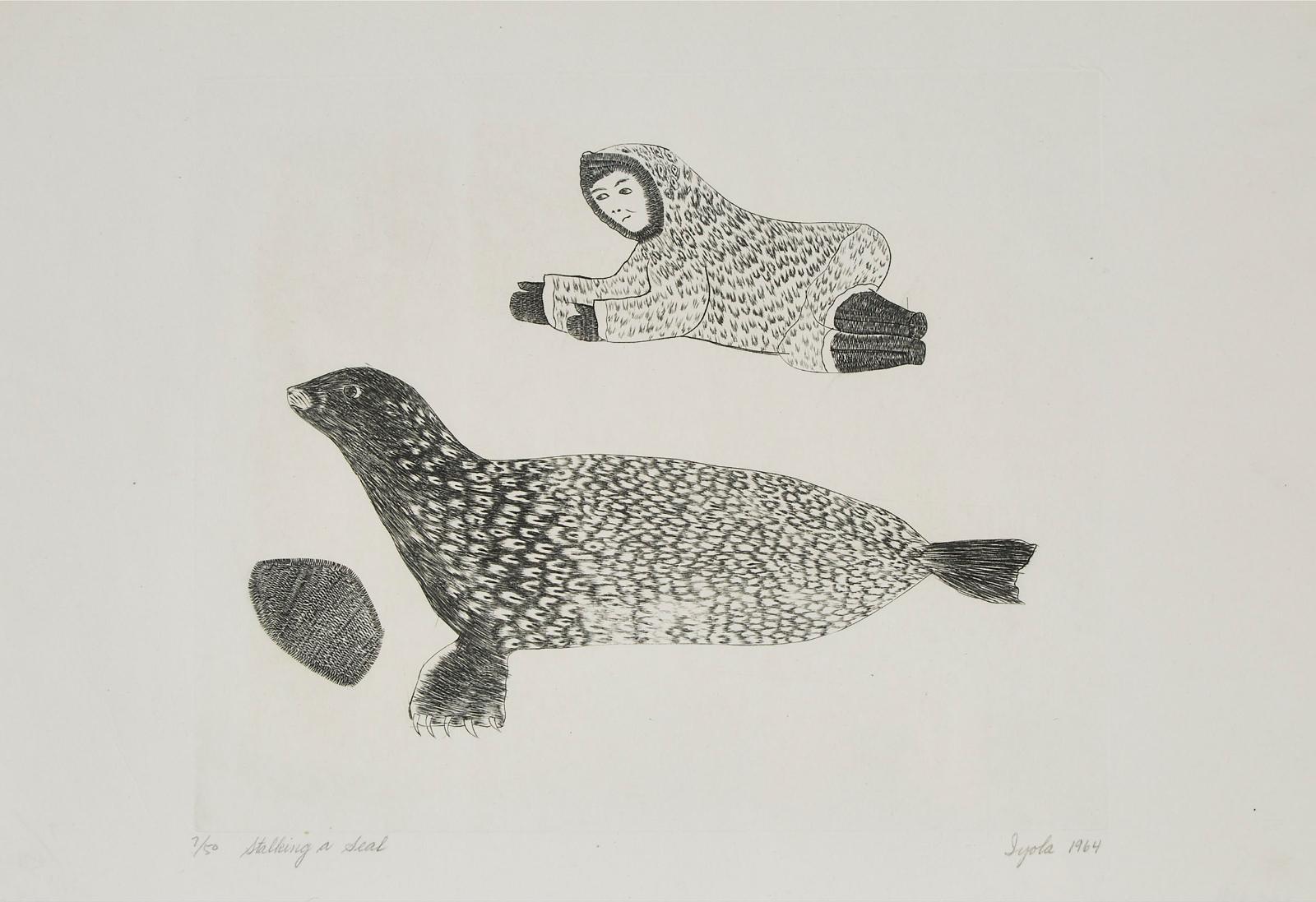Iyola Kingwatsiak (1933-2000) - Stalking A Seal