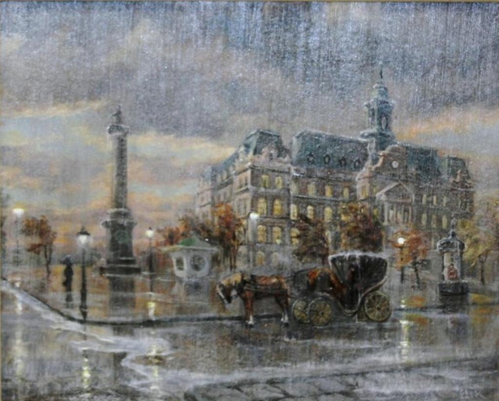 Elizabeth O'Rourke - Rain on Place Jacques Cartier