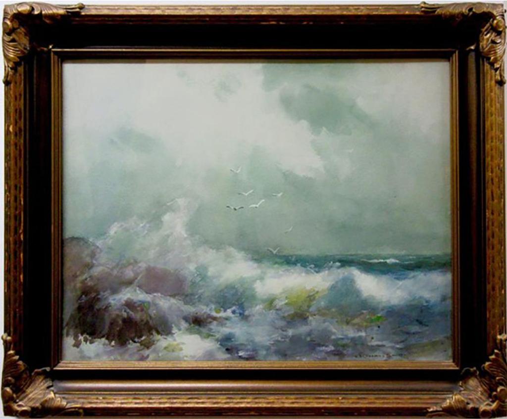 William St. Thomas Smith (1862-1947) - Pounding Surf With Gulls