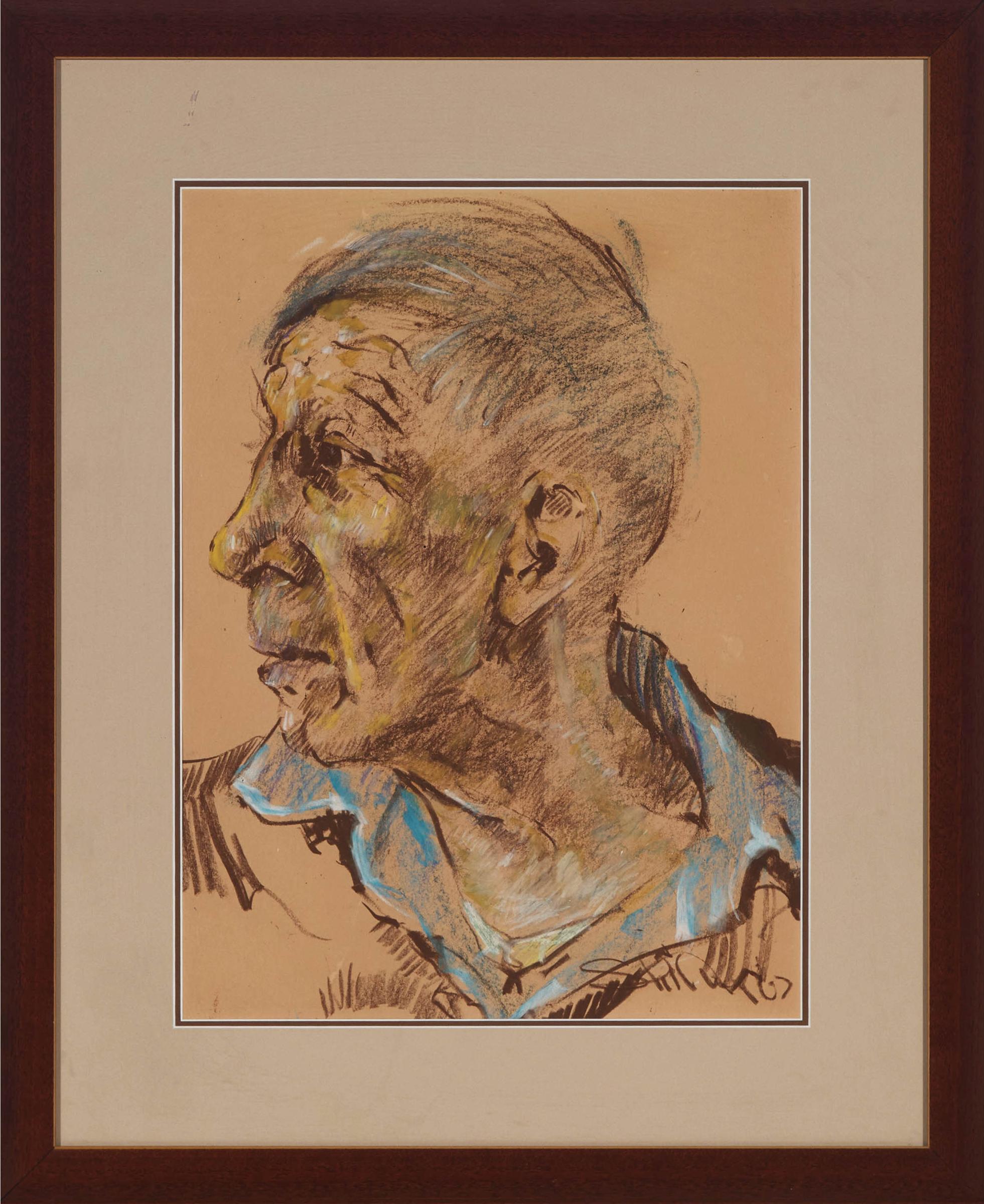 Arthur Shilling (1941-1986) - Untitled (Profile Study Of A Man)