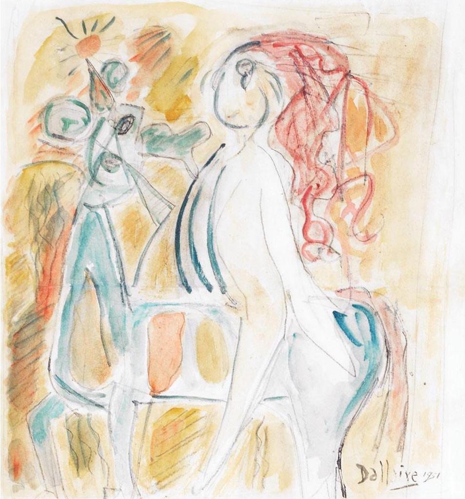 Jean-Philippe Dallaire (1916-1965) - Femme Et Cheval