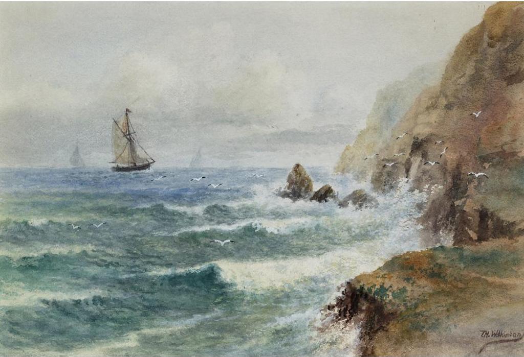 Thomas Harrison (T.H.) Wilkinson (1847-1929) - Coastal Scene With Ships