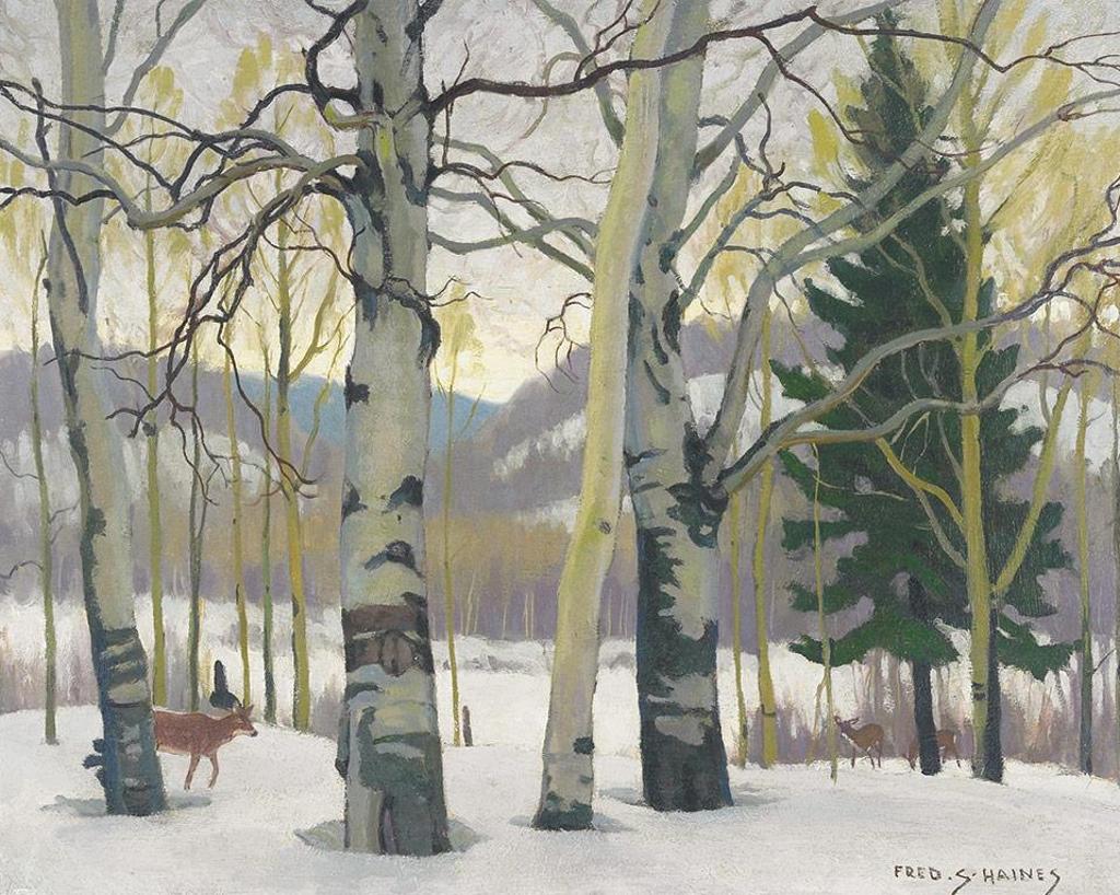 Frederick Stanley Haines (1879-1960) - Deer In Winter