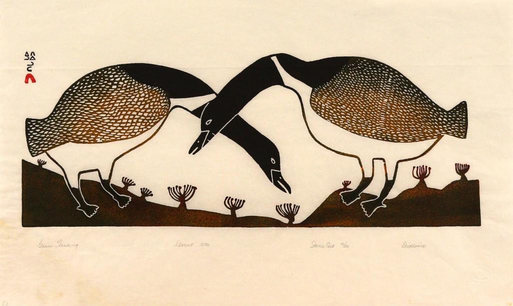 Etidlooie Etidlooie (1911-1981) - Geese Feeding; 1970