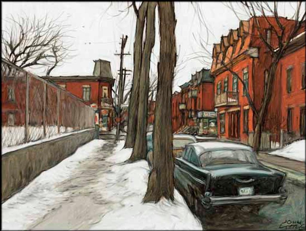 John Geoffrey Caruthers Little (1928-1984) - Rue Henri-Julien d'autrefois au coin de la rue Marie-Anne, Montréal