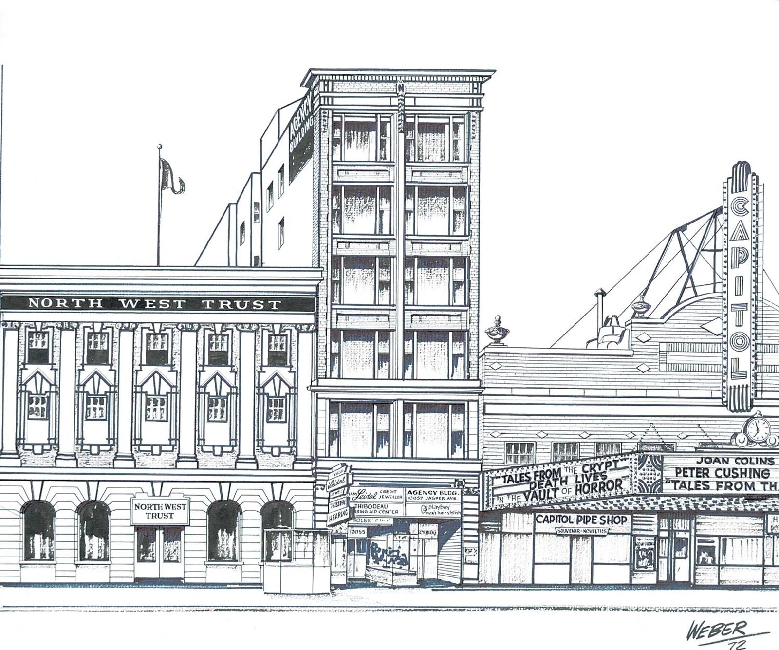 George Weber (1907-2002) - Agency Building and Capitol Theatre Before Demolition