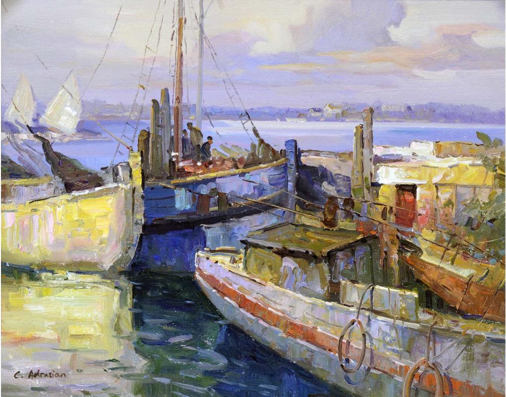 Claude Adrasian - Ships at the harbour