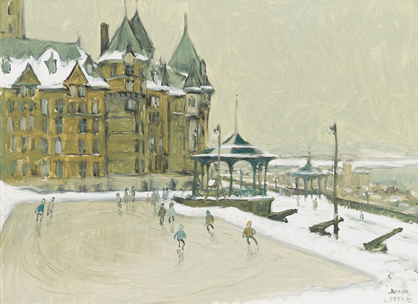 John Geoffrey Caruthers Little (1928-1984) - La Patinoire, Château Frontenac, Québec