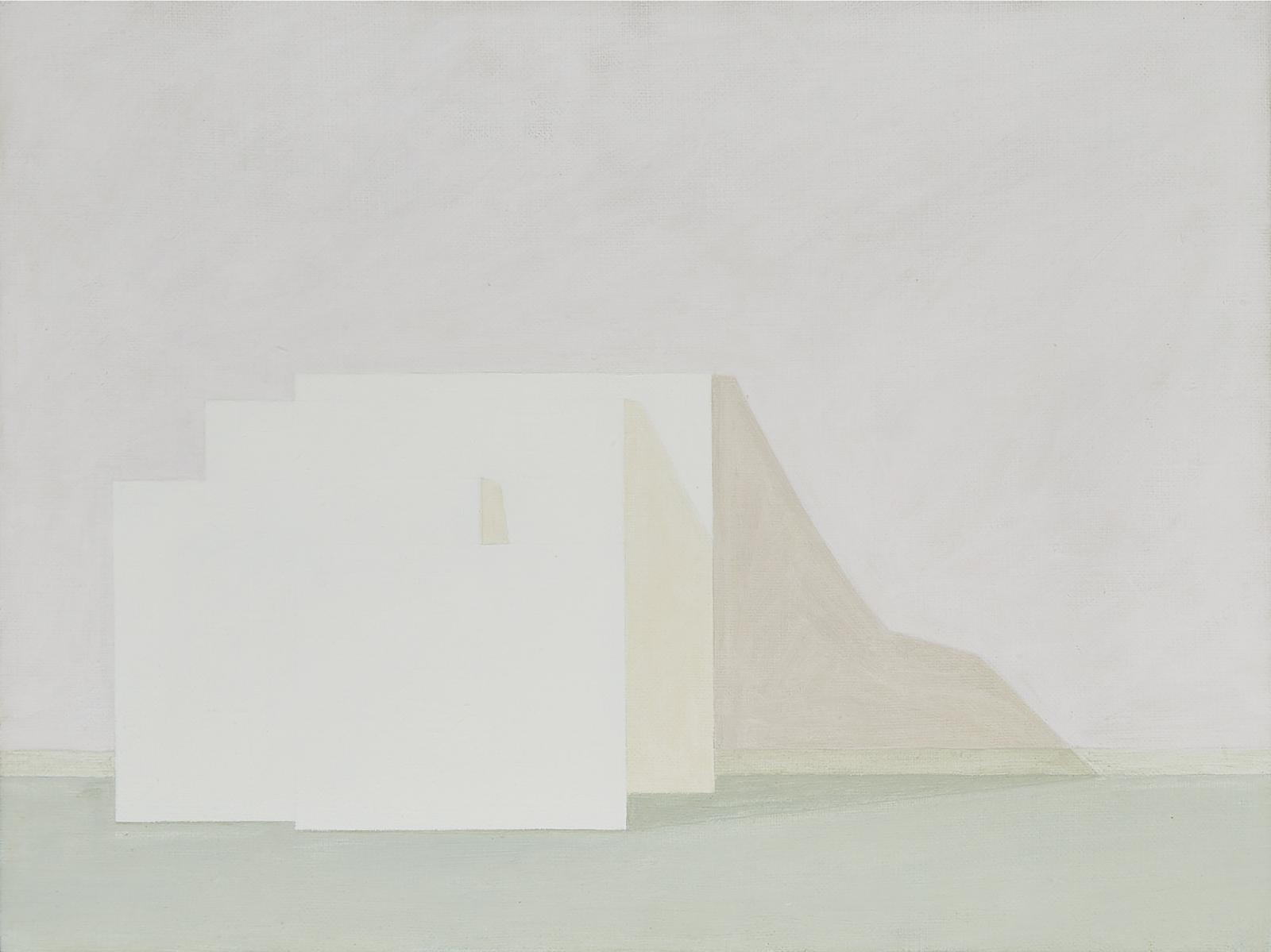 Malcolm Rains (1947) - Studio Interior With Four Canvases, 1983