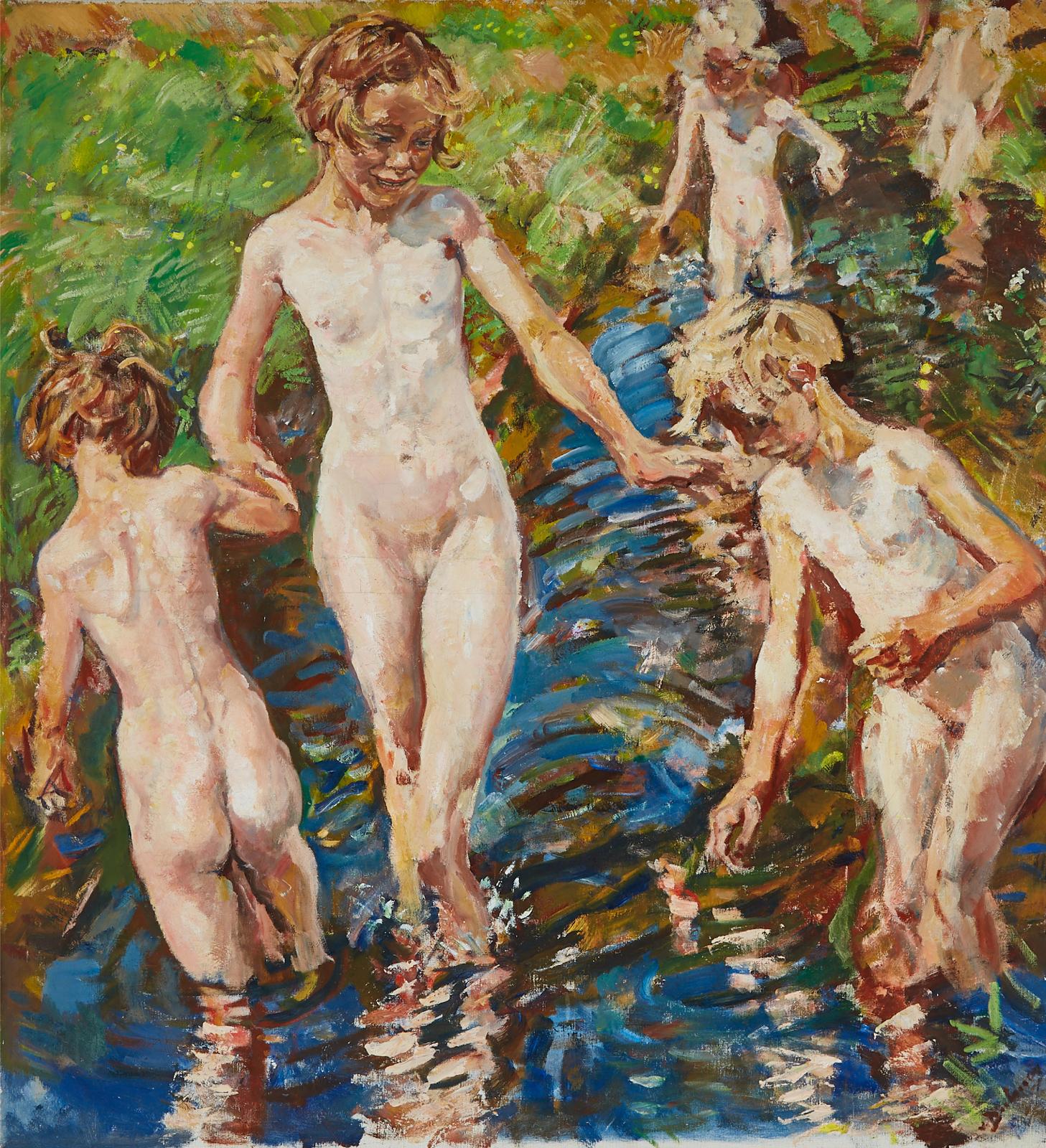 Erasmus Bernhard van Dulmen Krumpelman (1897-1987) - Bathing Girls (W. Jantje), Circa 1945