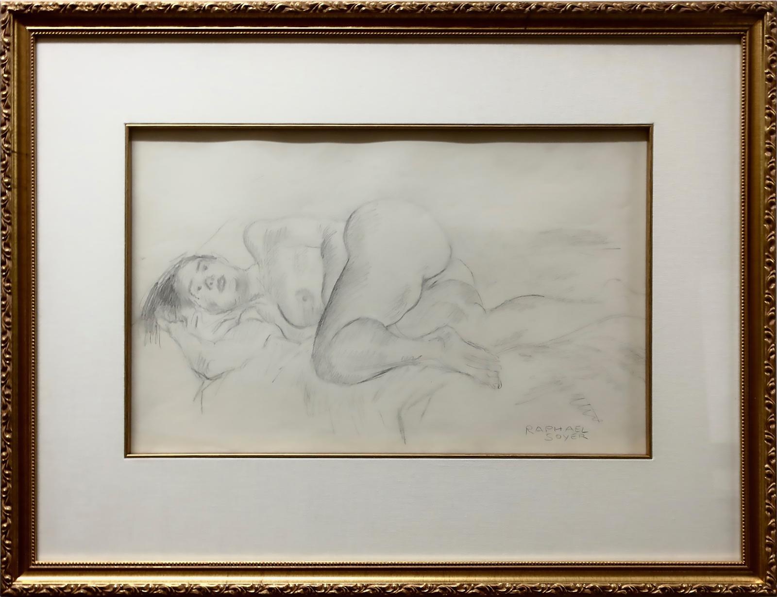 Raphael Soyer (1899-1987) - Untitled (Reclining Nude Daydreaming)