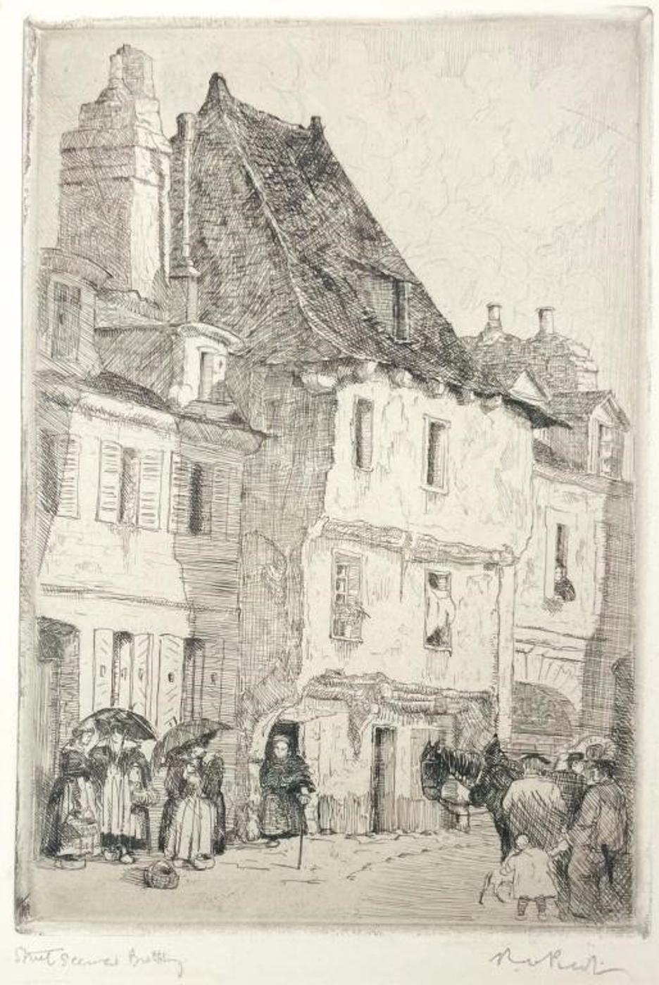 Robert Wakeham Pilot (1898-1967) - Street Scene Brittany