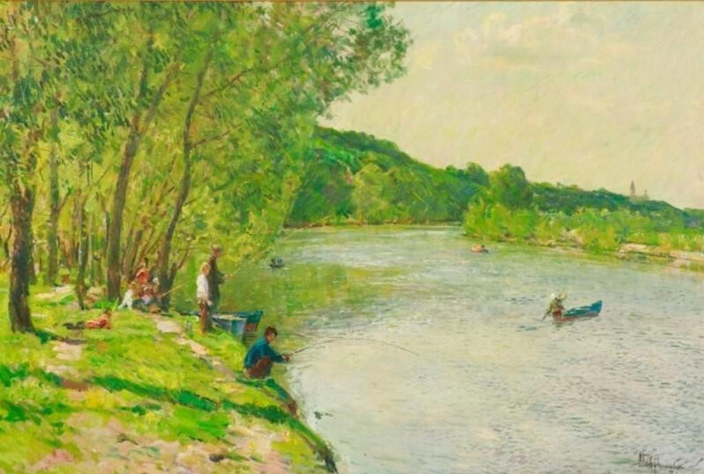 Albin Stanislavovich Gavdzinsky (1923-2008) - Fishing in the River