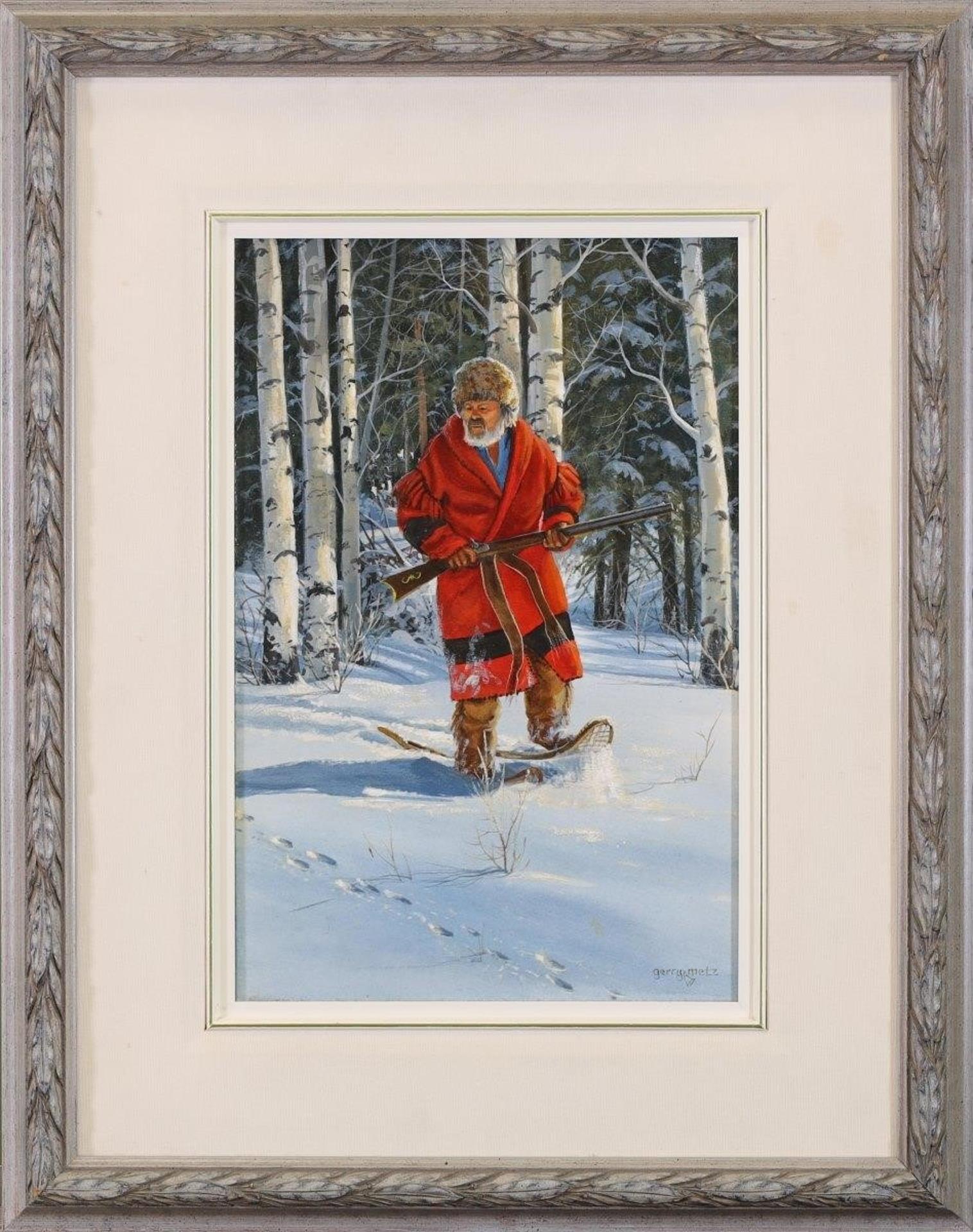 Gerry Michael Metz (1943) - Untitled, Hunter on Snowshoes