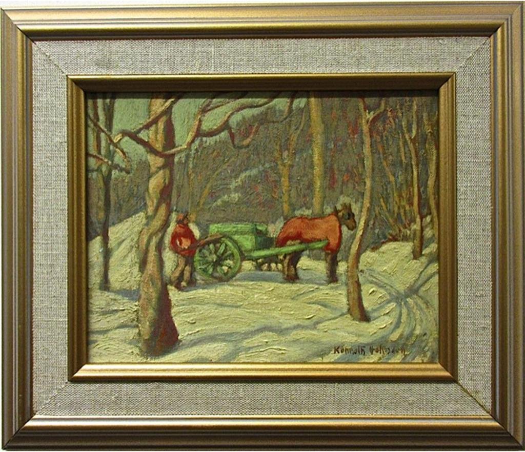 Kenneth Hensley Holmden (1893-1963) - Untitled (Gatherer With Horse And Cart - Winter)