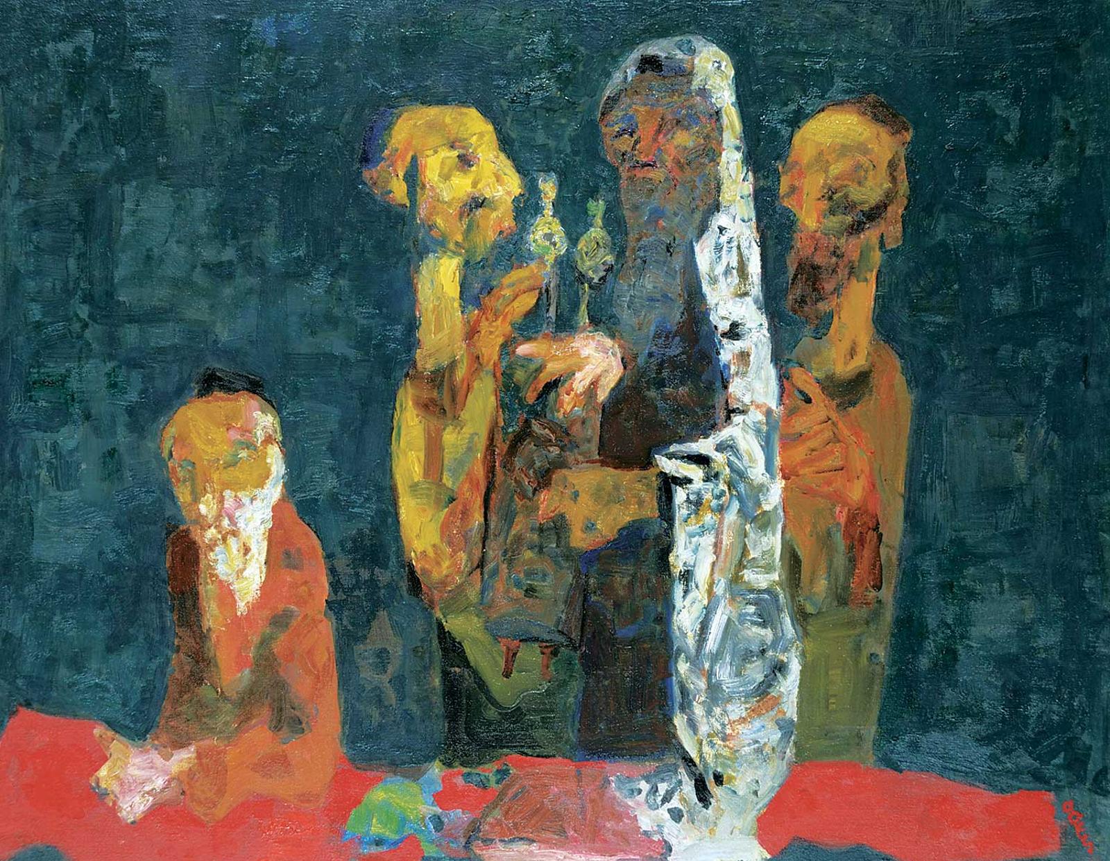 Otto Axer - Untitled - Four Figures at Night