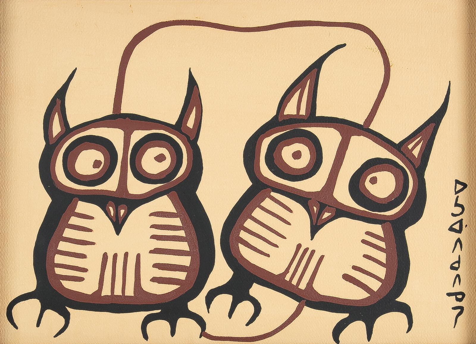 Norval H. Morrisseau (1931-2007) - Two Owls