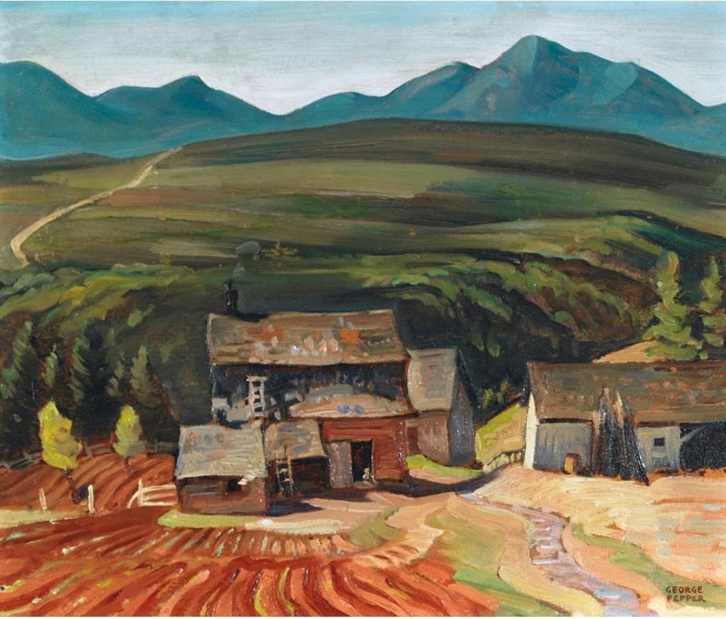 George Douglas Pepper (1903-1962) - Farmyard In The Hills