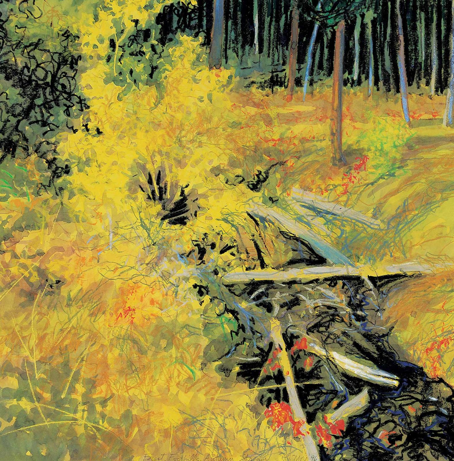 David John More (1947) - Forest Foothills - Autumn Stream