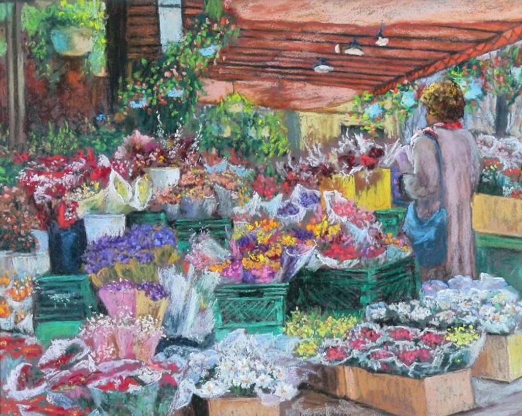 Lucienne Boucher Zegray (1939) - Flower Market, Cabbagetown, Toronto; 1999