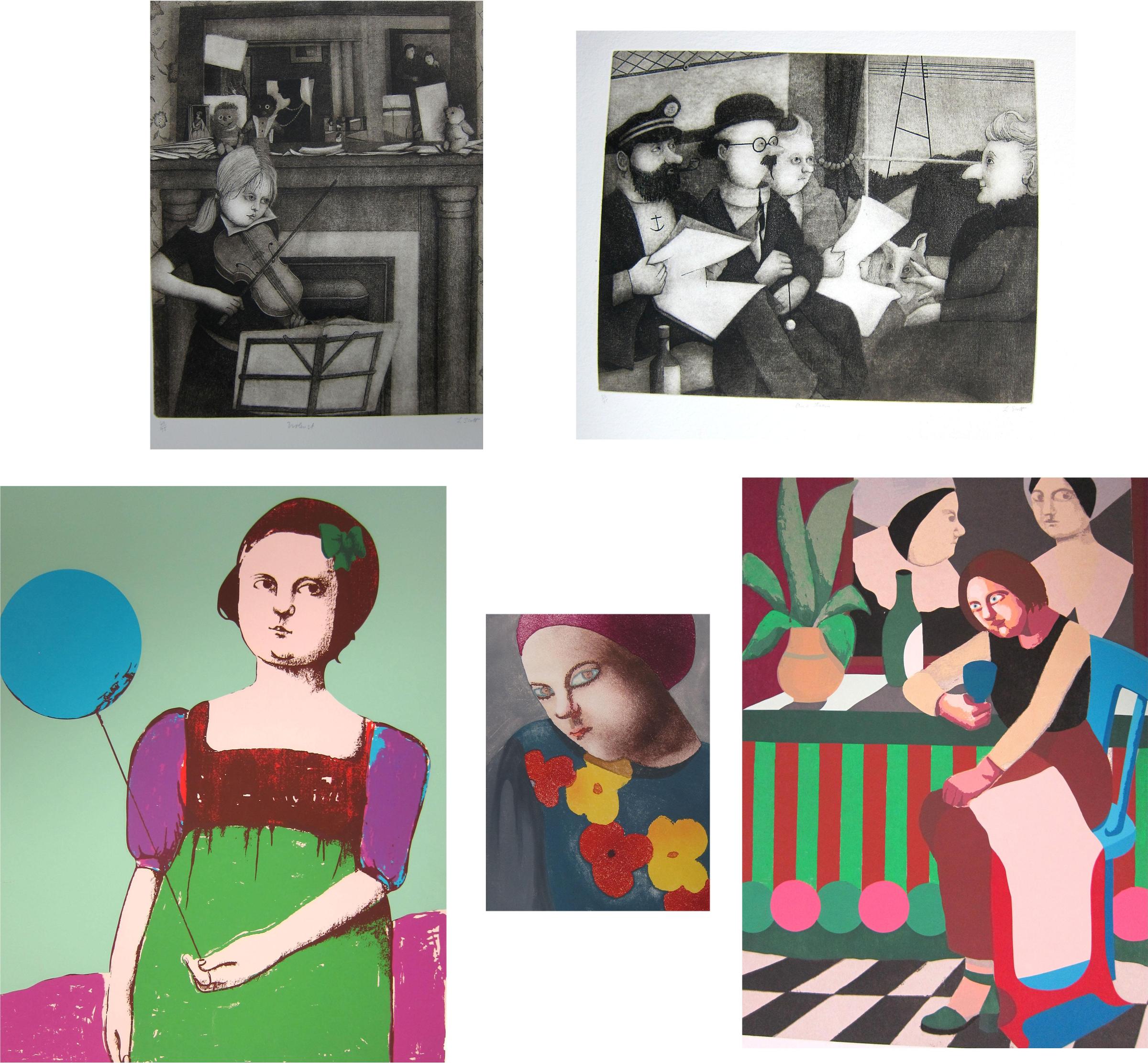 Louise Scott (1936-2007) - Ensemble de 5 sérigraphies originales