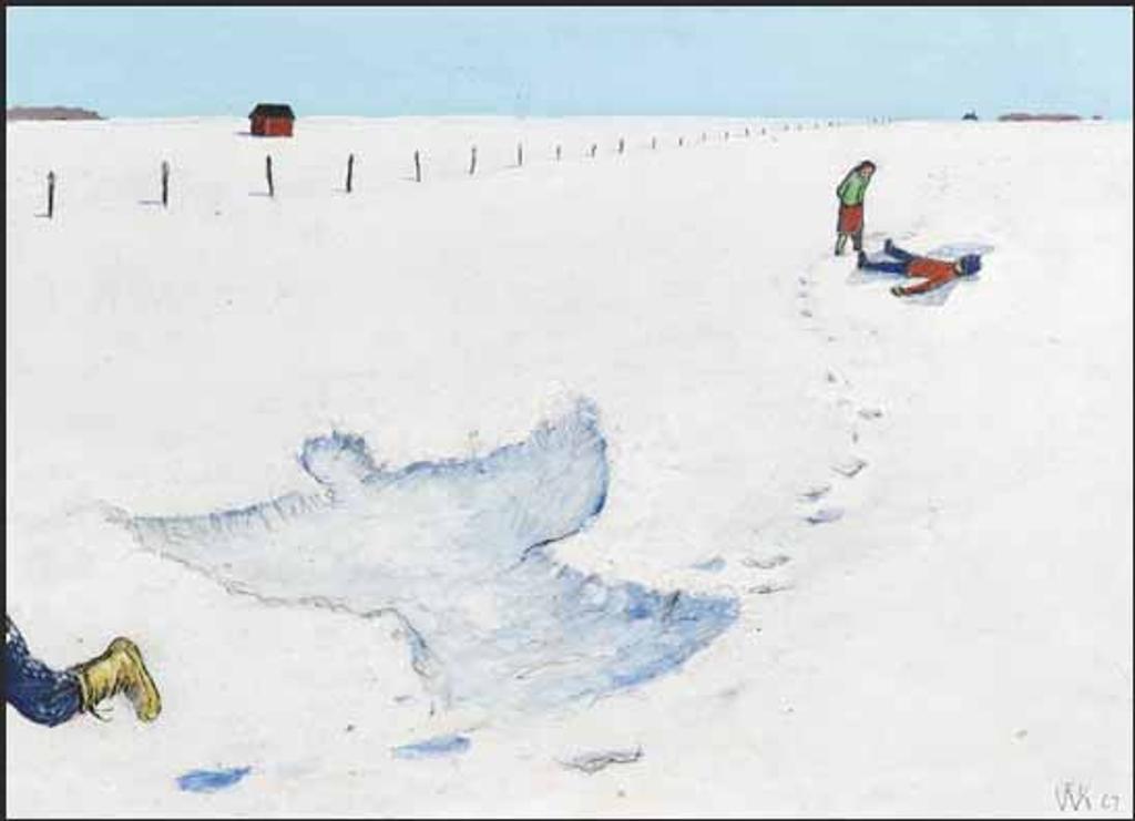 William Kurelek (1927-1977) - Children Making Snow Angels
