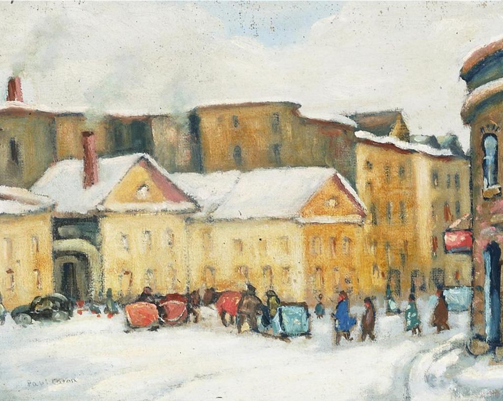 Paul Archibald Octave Caron (1874-1941) - Town Square, Winter
