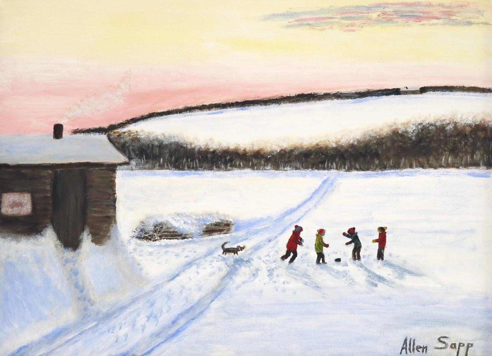 Allen Fredrick Sapp (1929-2015) - Playing Ball In Winter