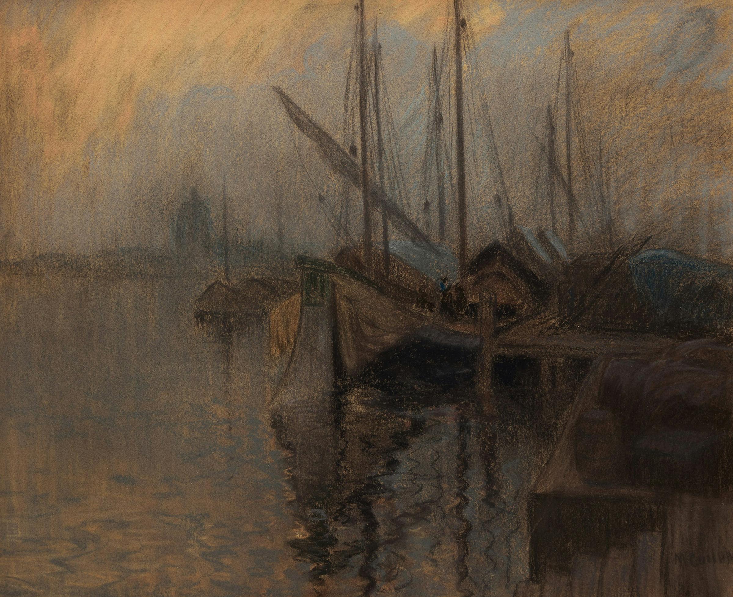 Maurice Galbraith Cullen (1866-1934) - Harbour Scene (Venice at Dusk)