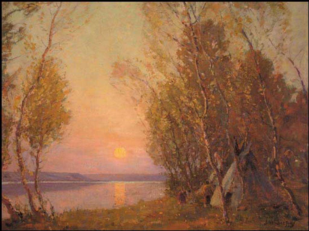 James Henderson (1871-1951) - Camp on the Lake