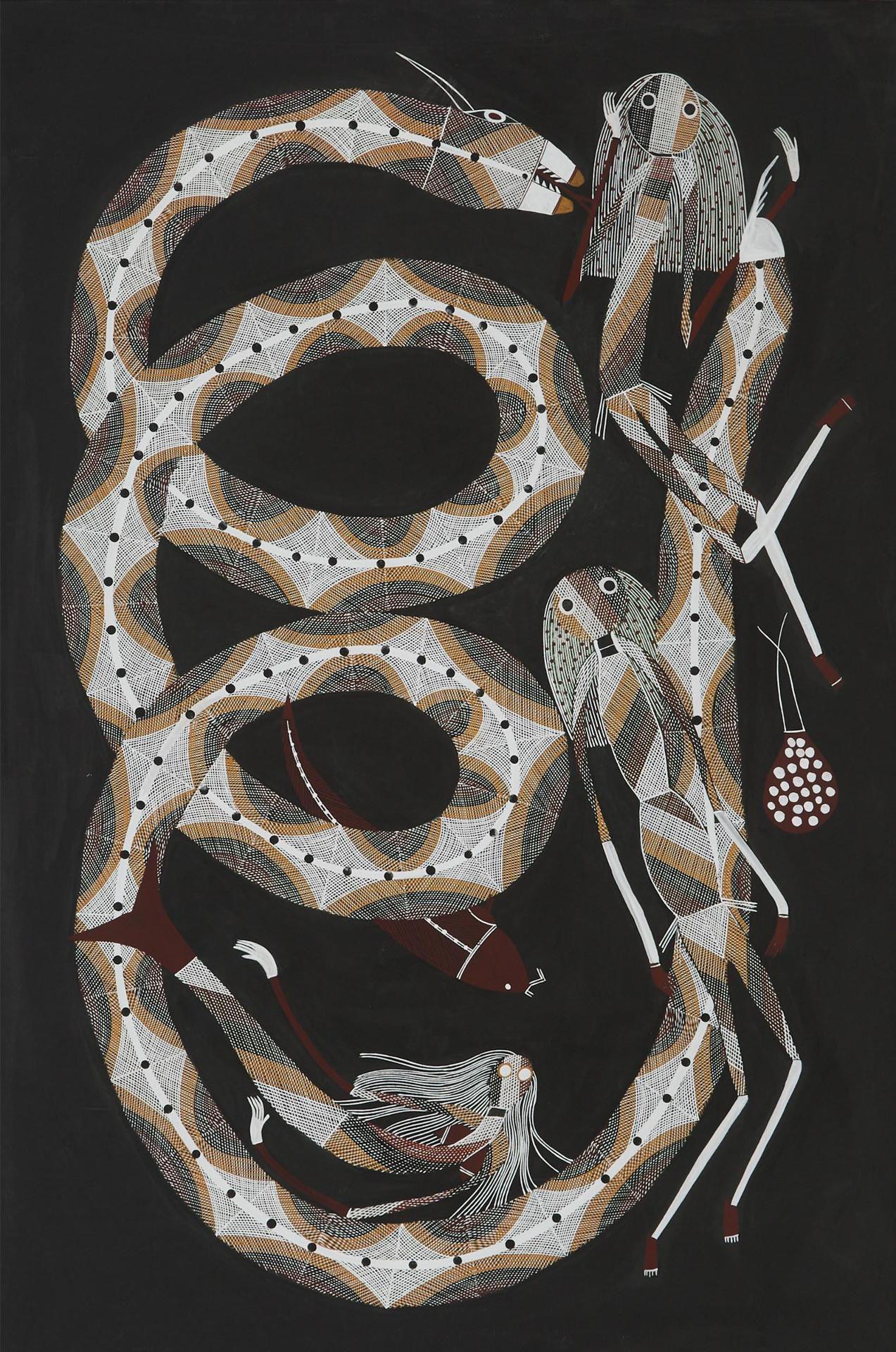 Djawida Nadjongorle (1943-2008) - Rainbow Serpent, Circa 1988