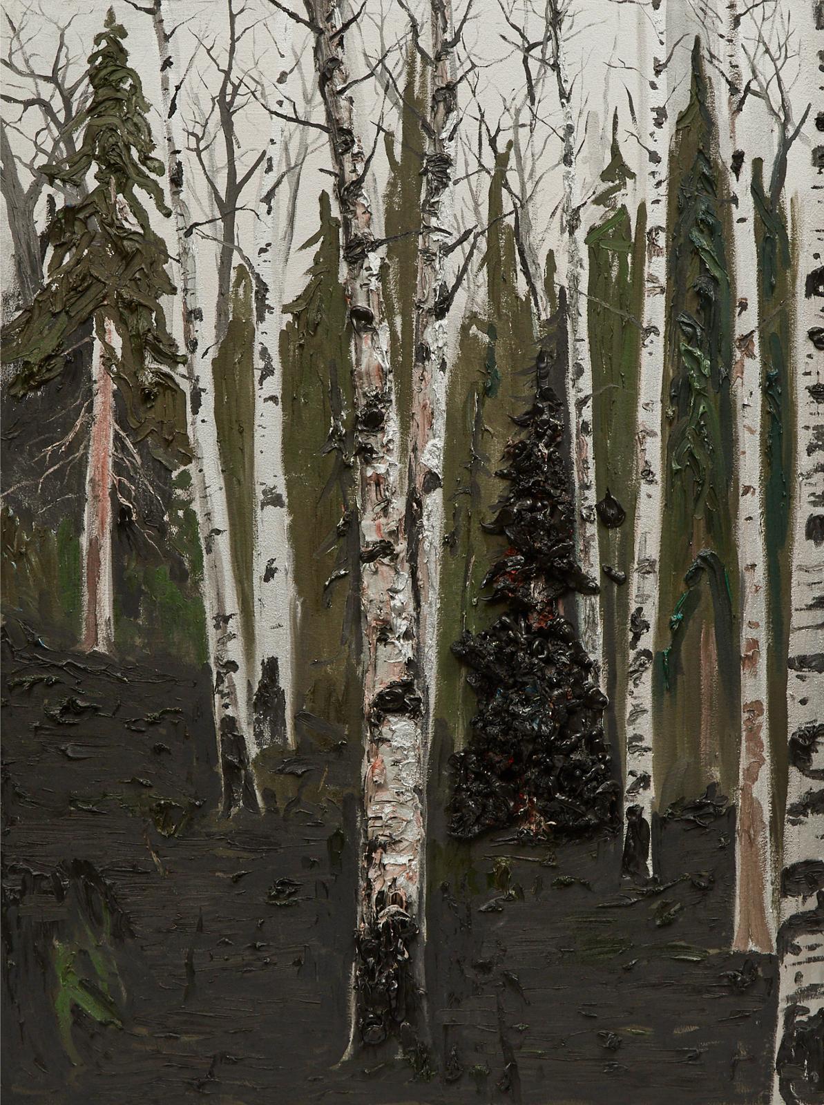 Kim Dorland (1974) - Untitled (Silver Birches), 2011
