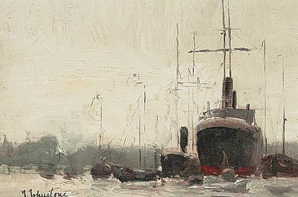 John Young Johnstone (1887-1930) - Montreal Harbour, December