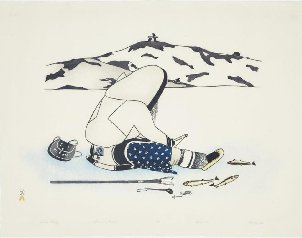 Kananginak Pootoogook (1935-2010) - Spring Fishing