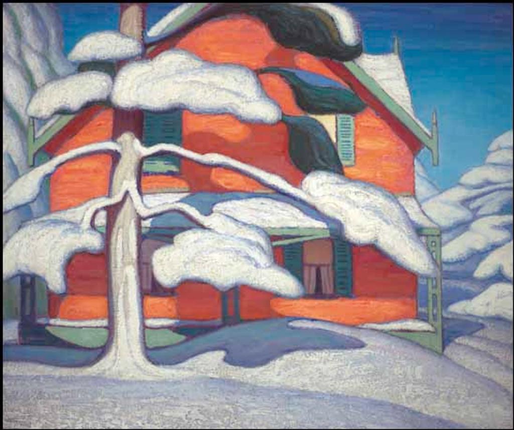 Lawren Stewart Harris (1885-1970) - Pine Tree and Red House, Winter, City Painting II