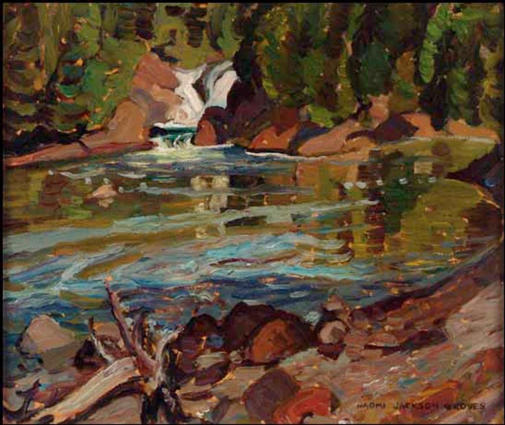 Naomi Jackson Groves (1910-2001) - Falls on the Magpie River Near Michipicoleu Mission, Lake Superior