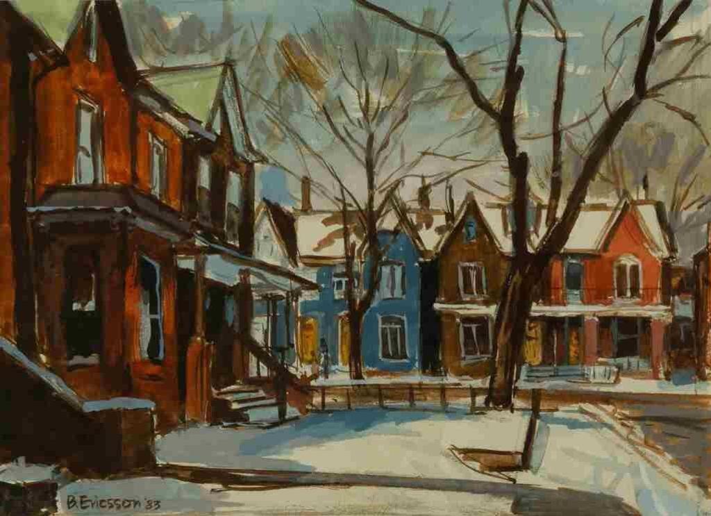 Brian Ericsson (1931) - Untitled (Houses Downtown Toronto) (1983)