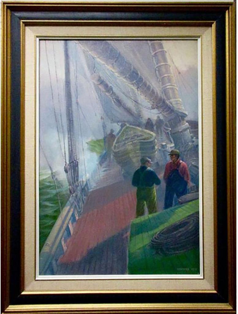 Brent R. Homans (1917) - Untitled (Fishermen On Boat)