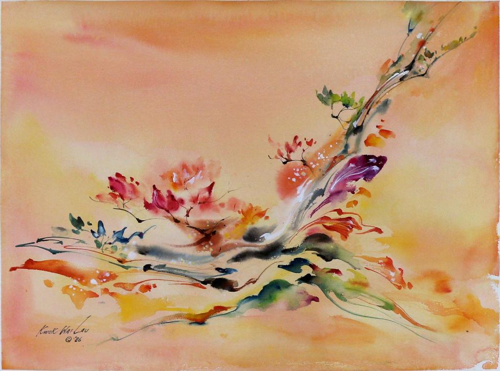 Kwok Wai Lau - Abstract Floral Composition; 1986