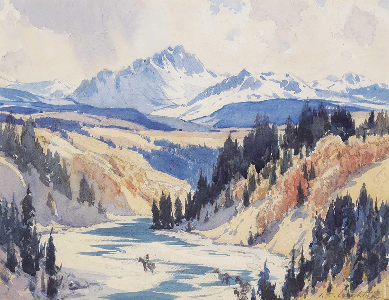 Alfred Crocker Leighton (1901-1965) - Untitled - Pack Train in the Rockies