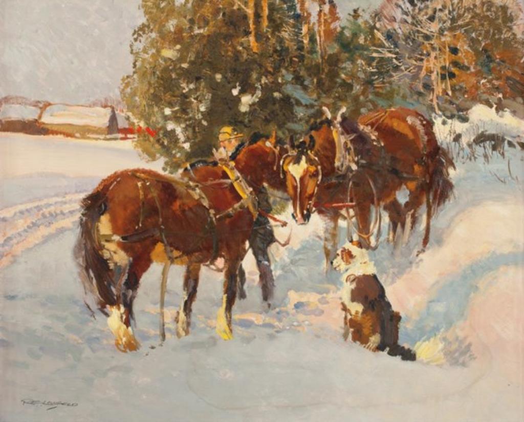 Robert Elmer Lougheed (1901-1982) - Horse Team in Winter