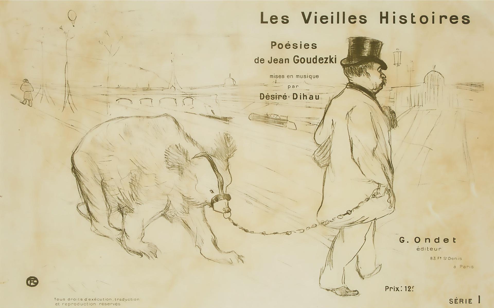 Henri de Toulouse-Lautrec (1864-1901) - Les Vieilles Histoires, Poésies De Jean Goudezki Mises En Musique Pour Désiré Dihau, Couverture-Frontispiece, 1893 [wittrock, 5; Delteil, 18]