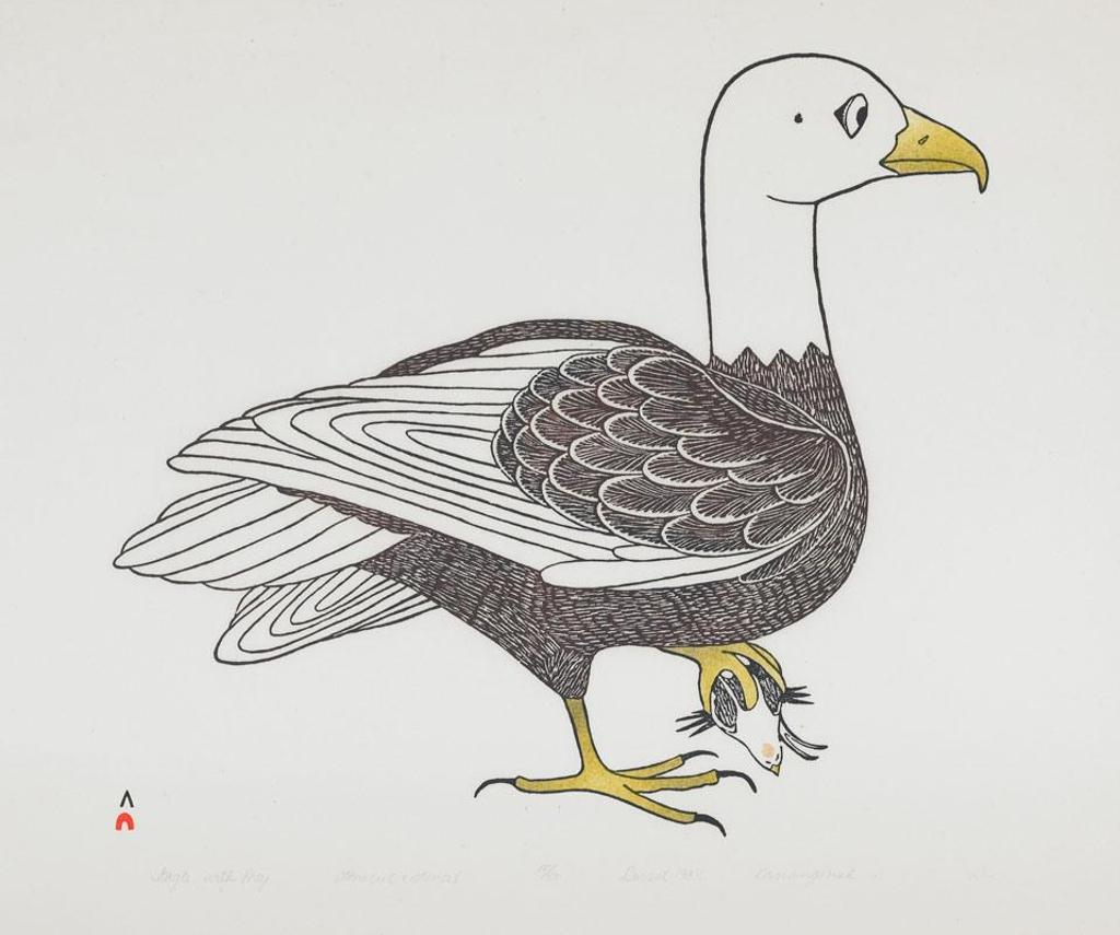 Kananginak Pootoogook (1935-2010) - Eagle With Prey