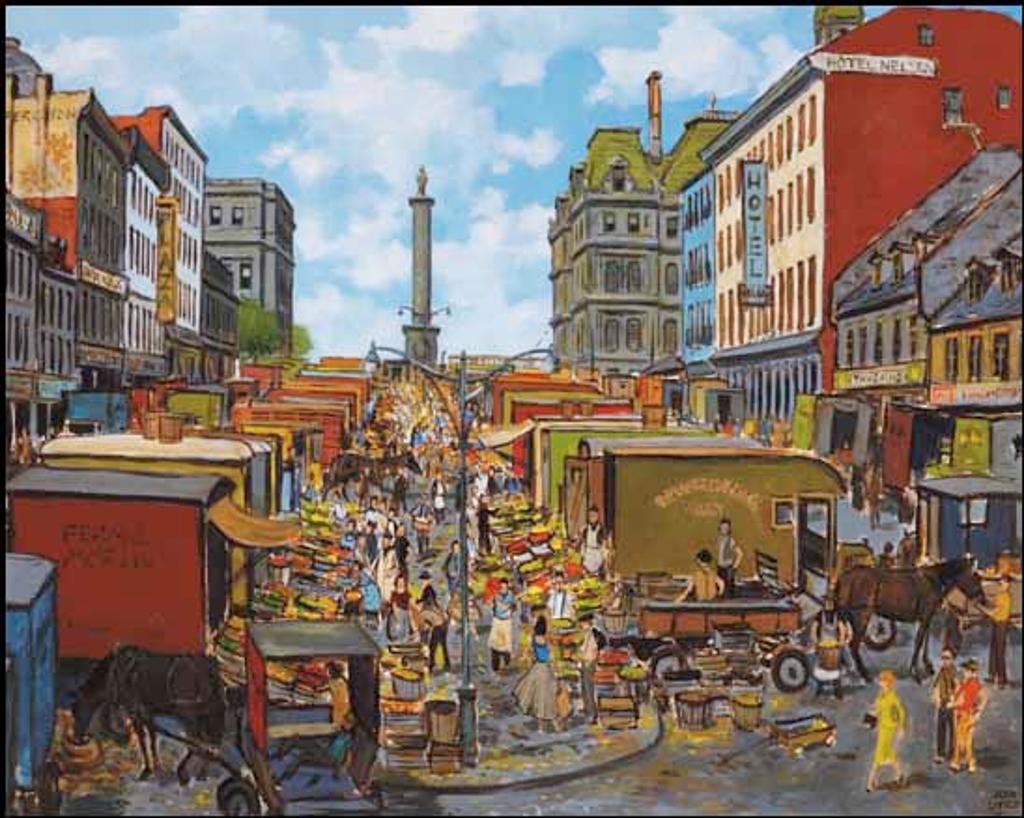 John Geoffrey Caruthers Little (1928-1984) - Market at Place Jacques-Cartier