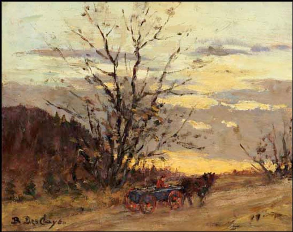 Berthe Des Clayes (1877-1968) - Horse and Wagon, Sunset