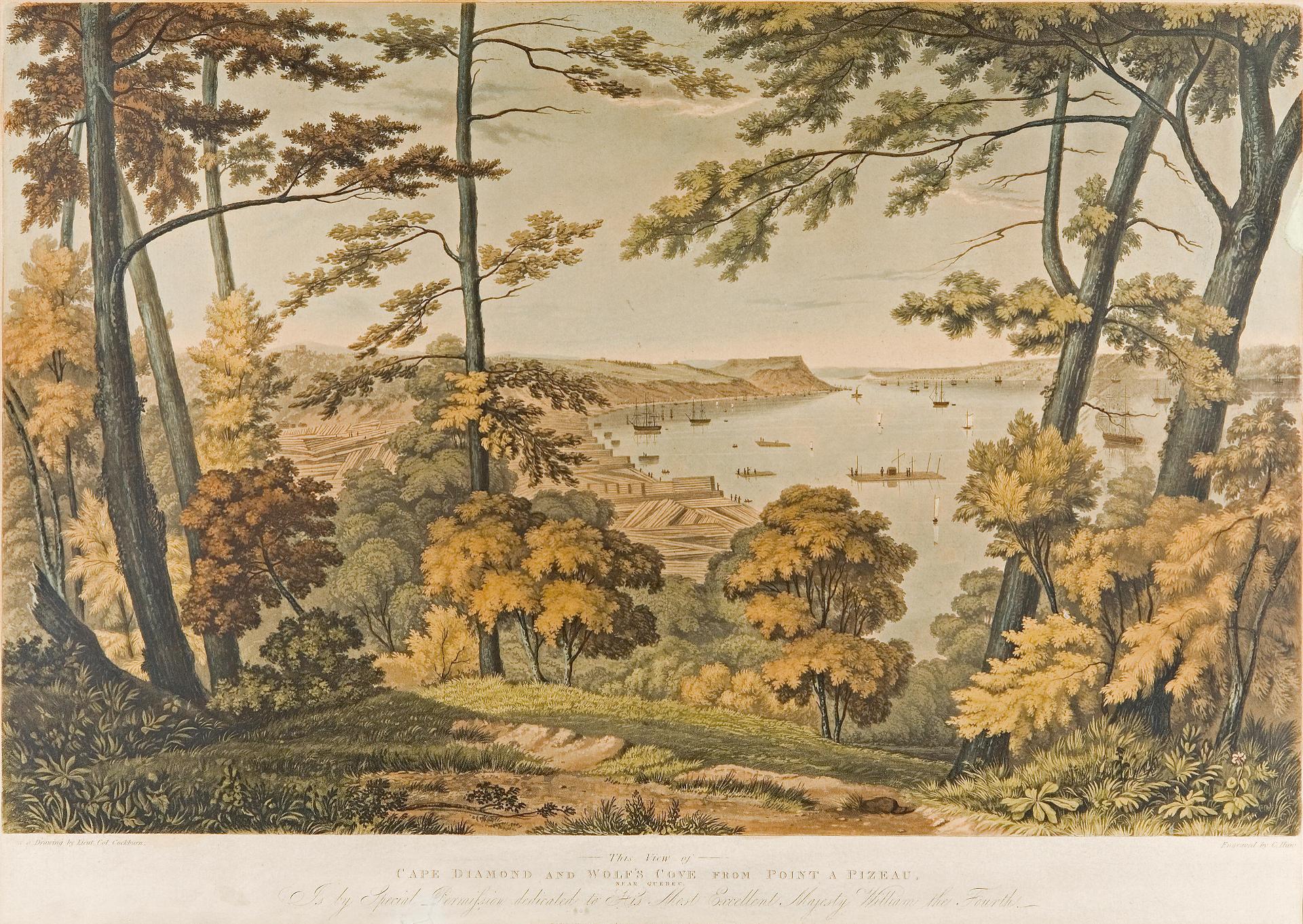 James Pattison Cockburn (1778-1847) - Cape Diamond and Wolf's Cove From Point A Pizeau
