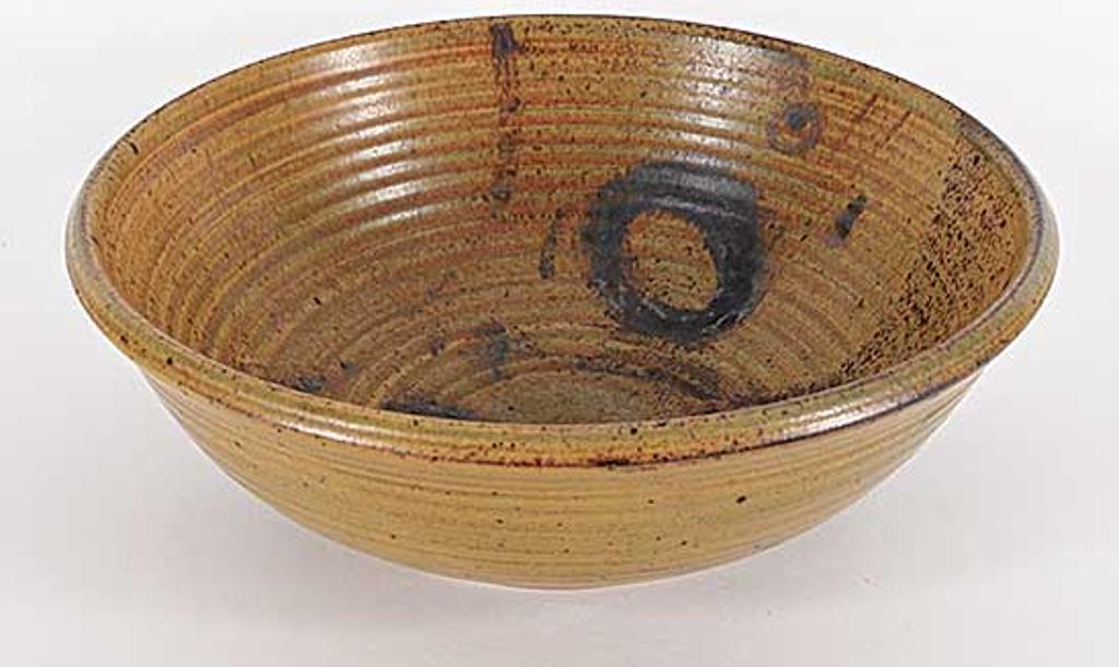 John A. Porter - Untitled - Green and Brown Bowl with Circle and Spin Patterns
